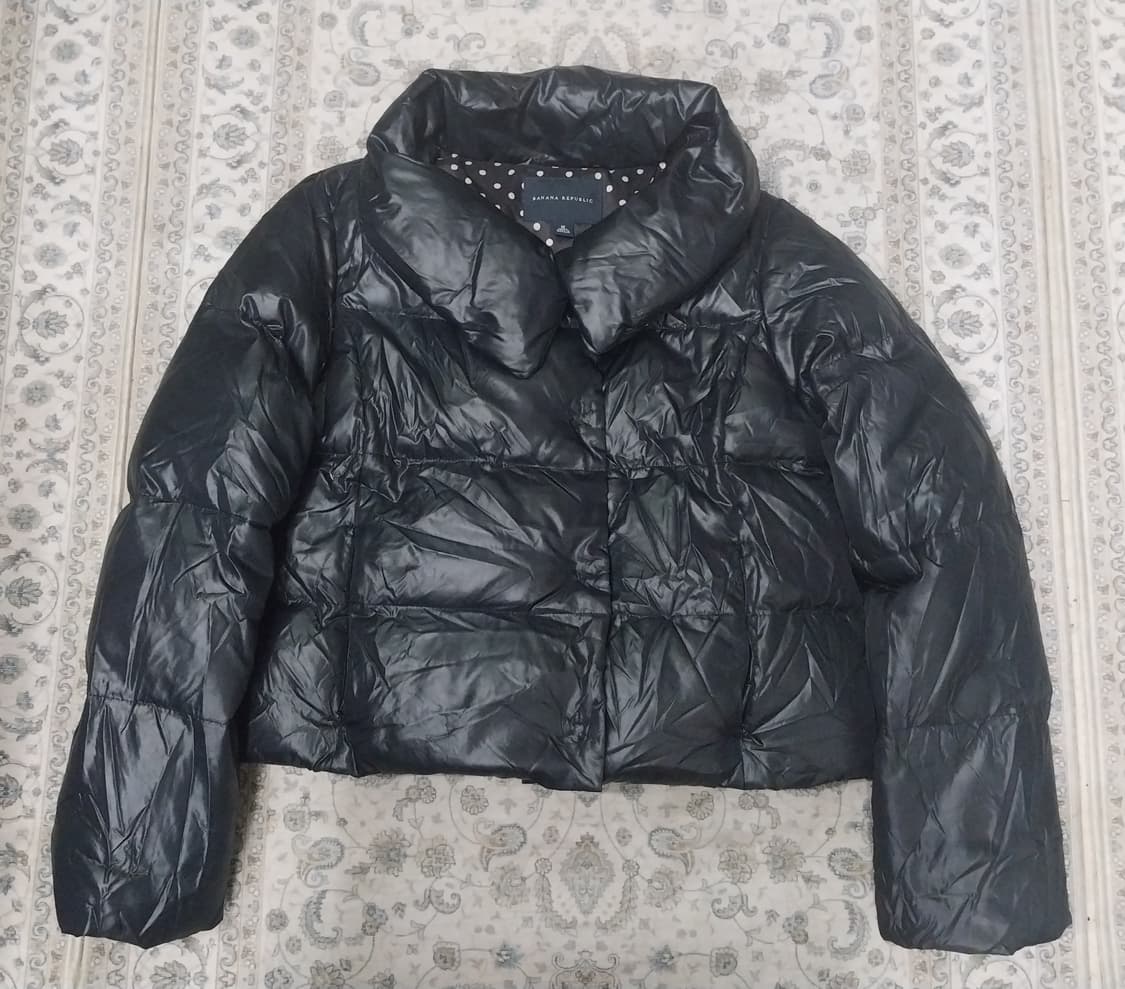 바나나리퍼블릭 블랙 크롭패딩 M 상품이미지1