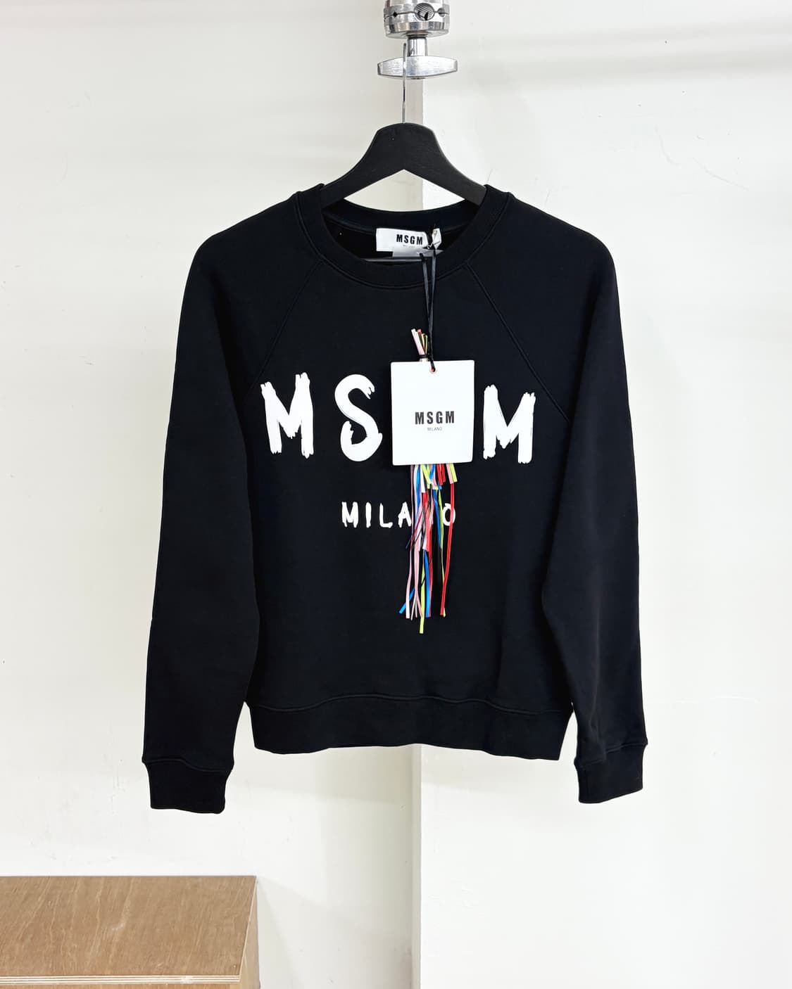 MSGM 블랙 로고 크루넥 스웻 셔츠 상품이미지1