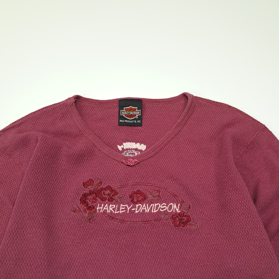CL173 할리데이비슨 미국판 딜러십 플로럴자수 핑크 써멀탑 상품이미지2