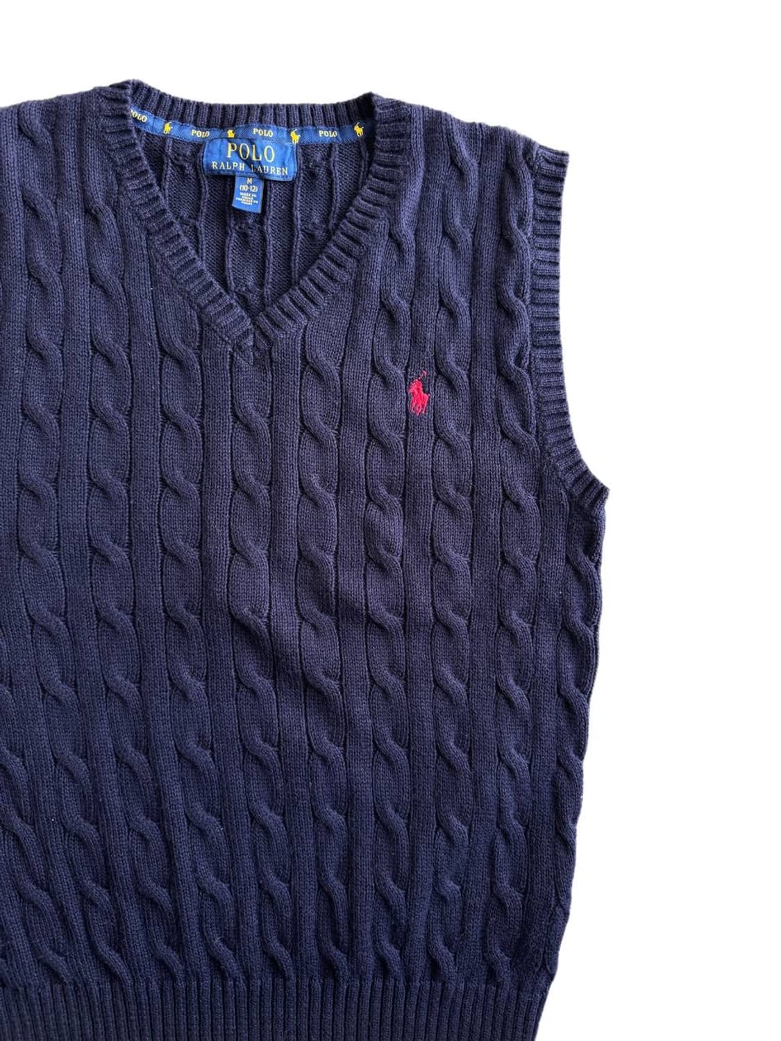 PRL cotton cable knit vest 상품이미지3