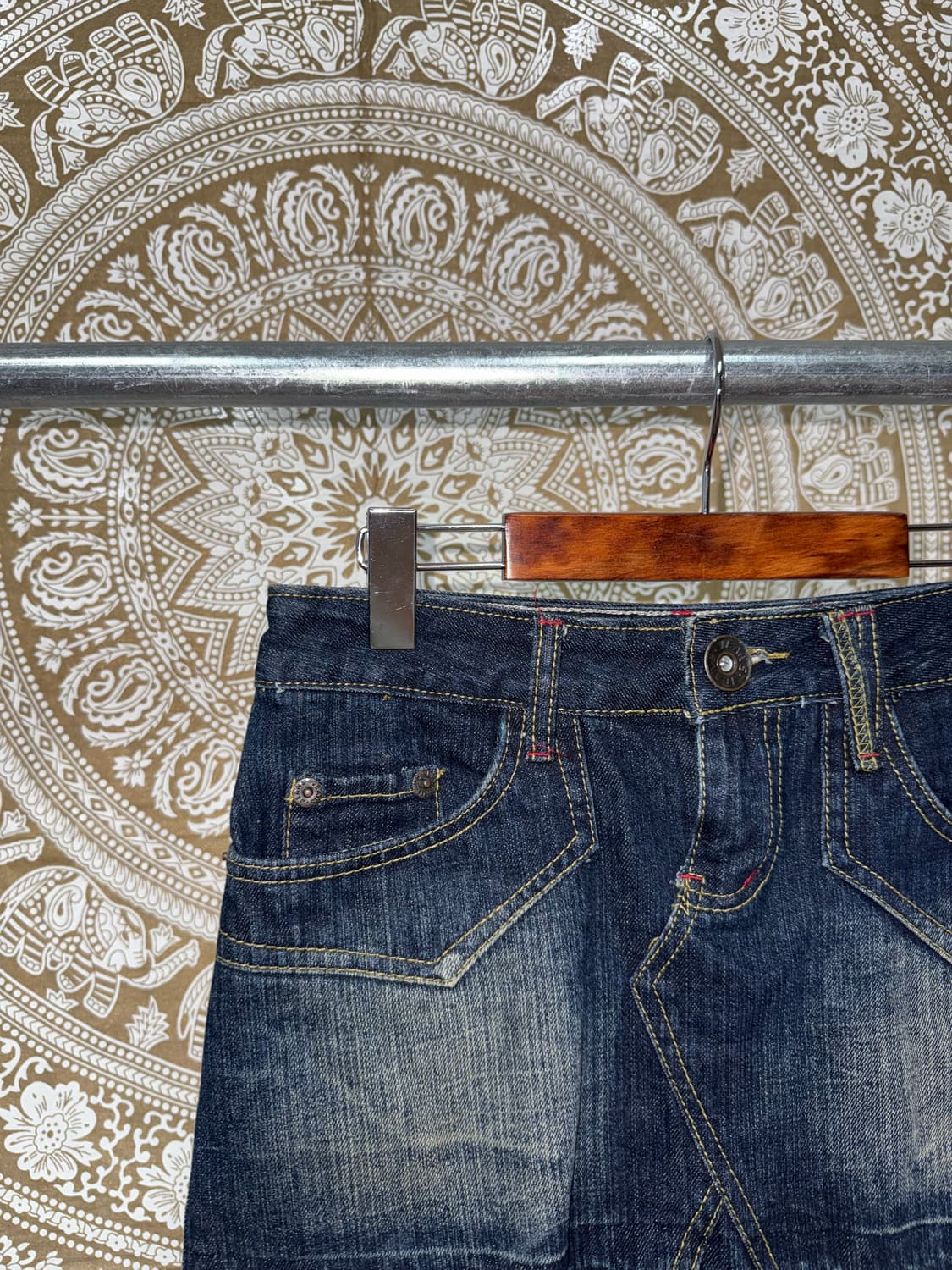 빈티지 여성 진청 데님 미니스커트  상품이미지4