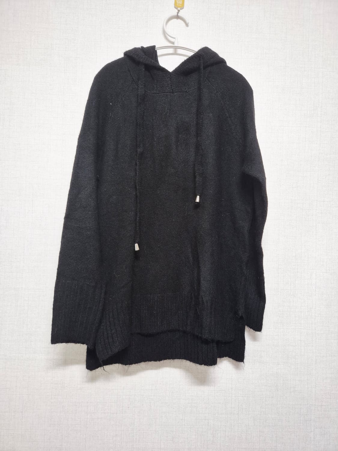 블랙 니트 후드티 상품이미지1