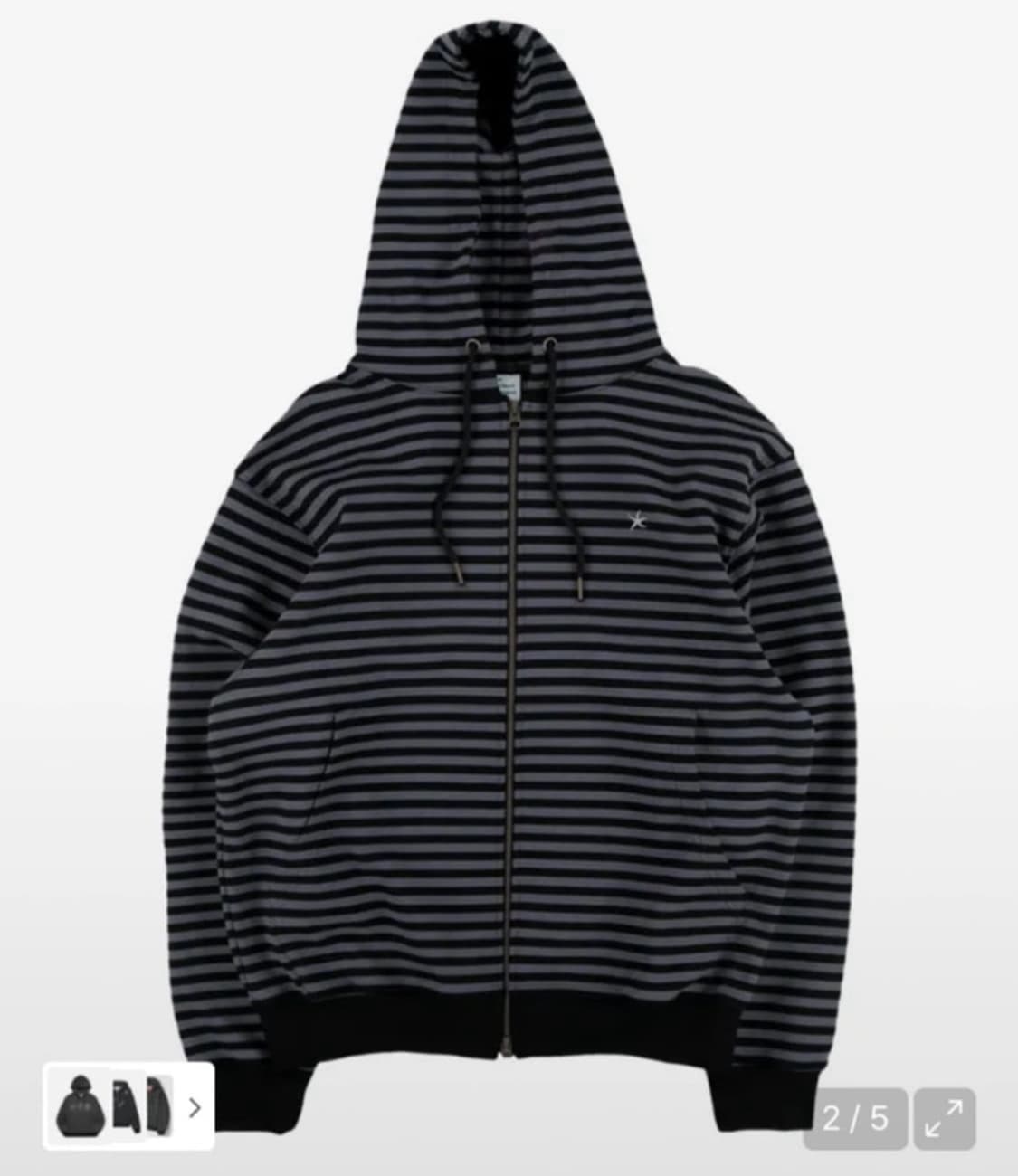 더콜디스모먼트 줄무늬 후드집업 상품이미지1