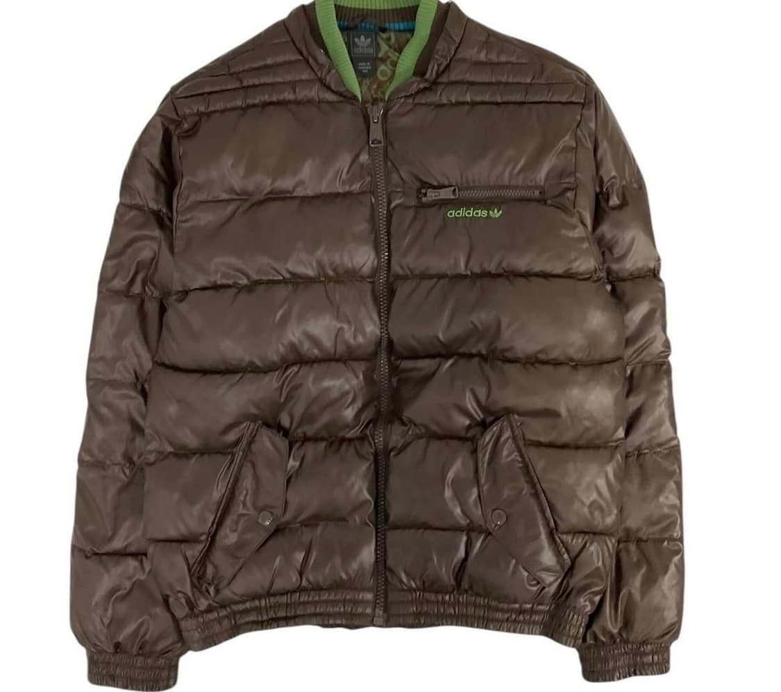 [90] 아디다스 브라운 패딩 점퍼 후드 퍼 상품이미지3