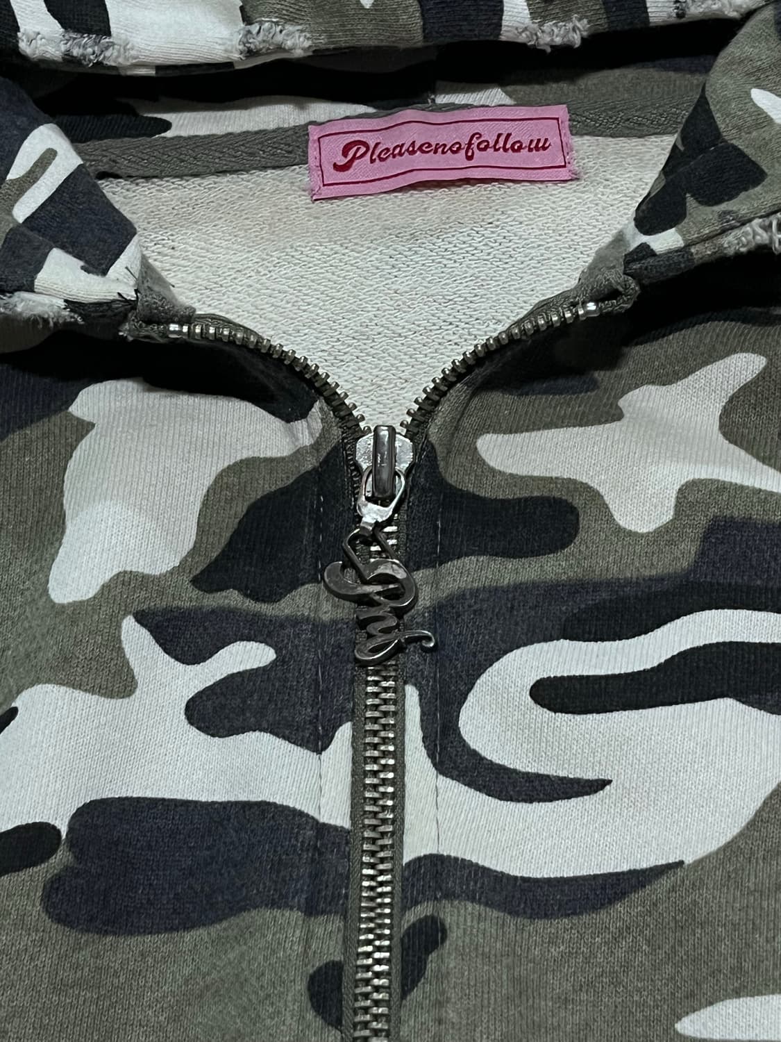 플리즈노팔로우 카모패턴 후드집업 상품이미지4