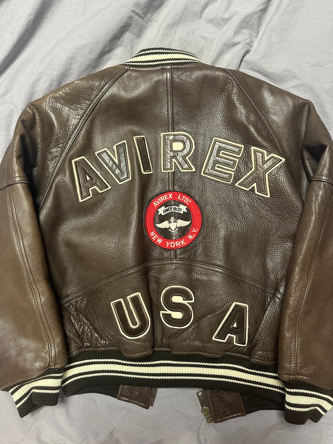 아비렉스 90s USA 바시티 가죽자켓 xs 상품이미지1