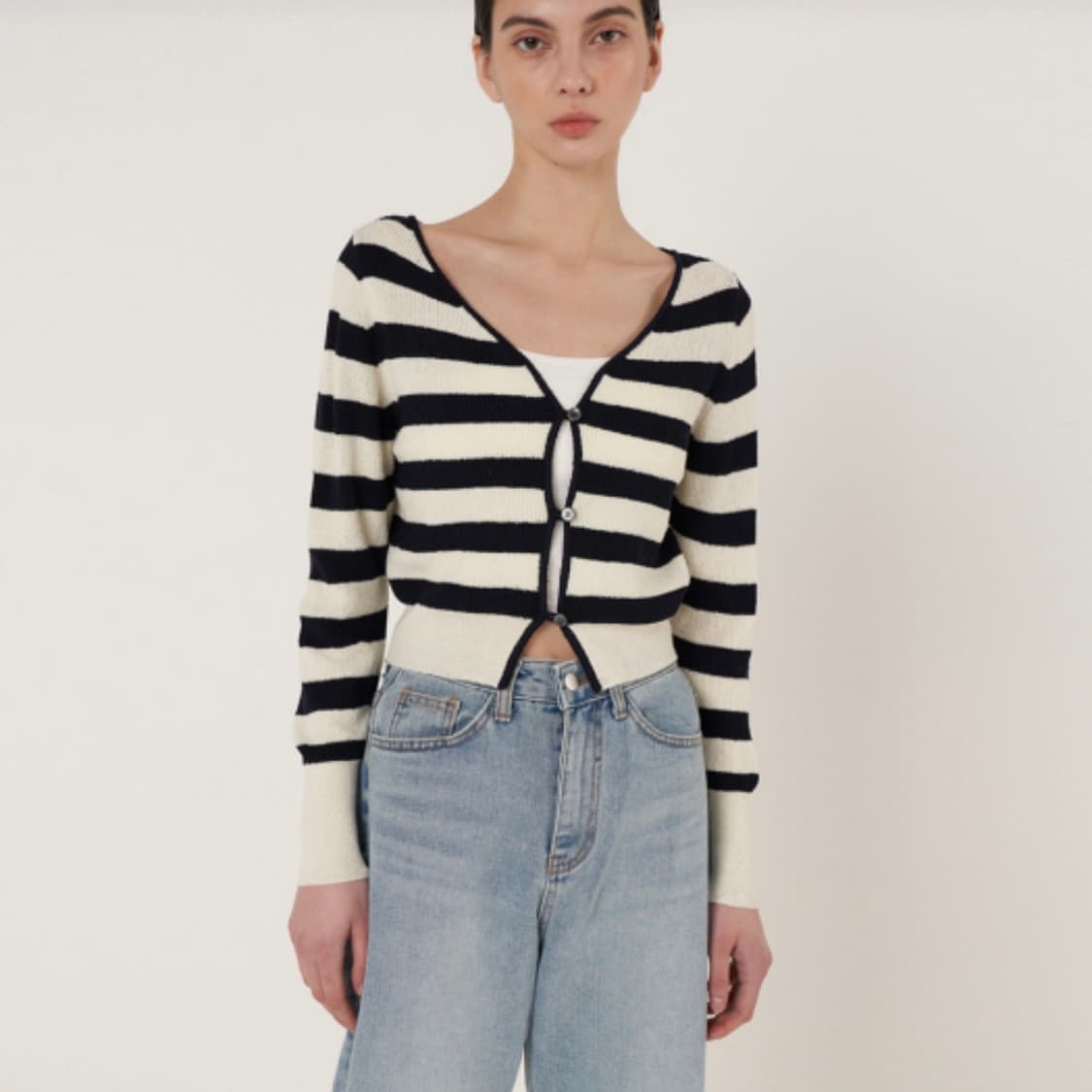 plamm 스트라이프 크롭가디건 상품이미지7