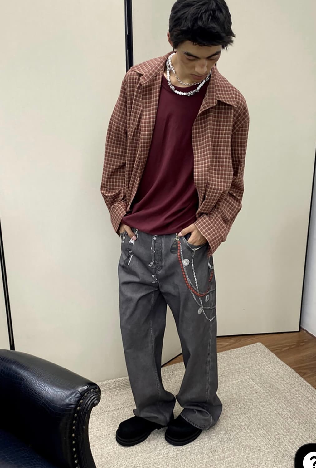 비엑세스 Printed Chain Denim Pants ( s ) 상품이미지2