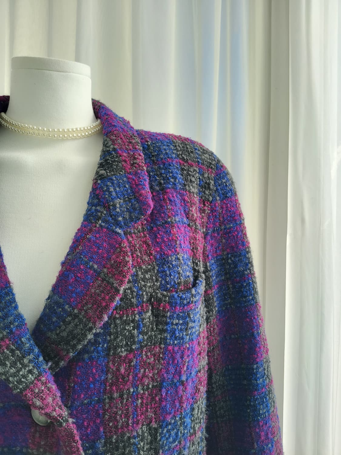 빈티지 체크 자켓 상품이미지5