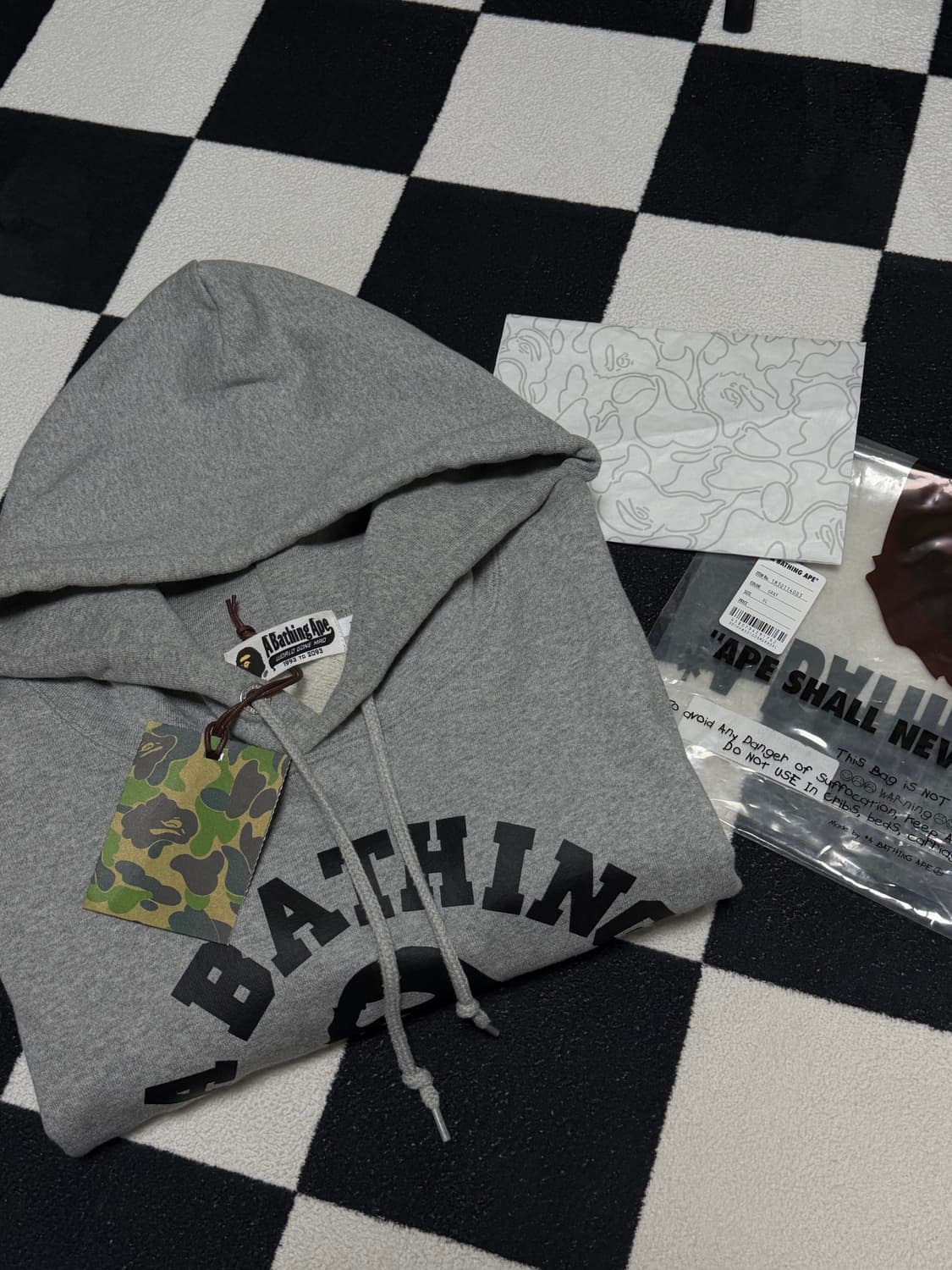 베이프 컬리지 풀오버 후드 그레이 상품이미지1