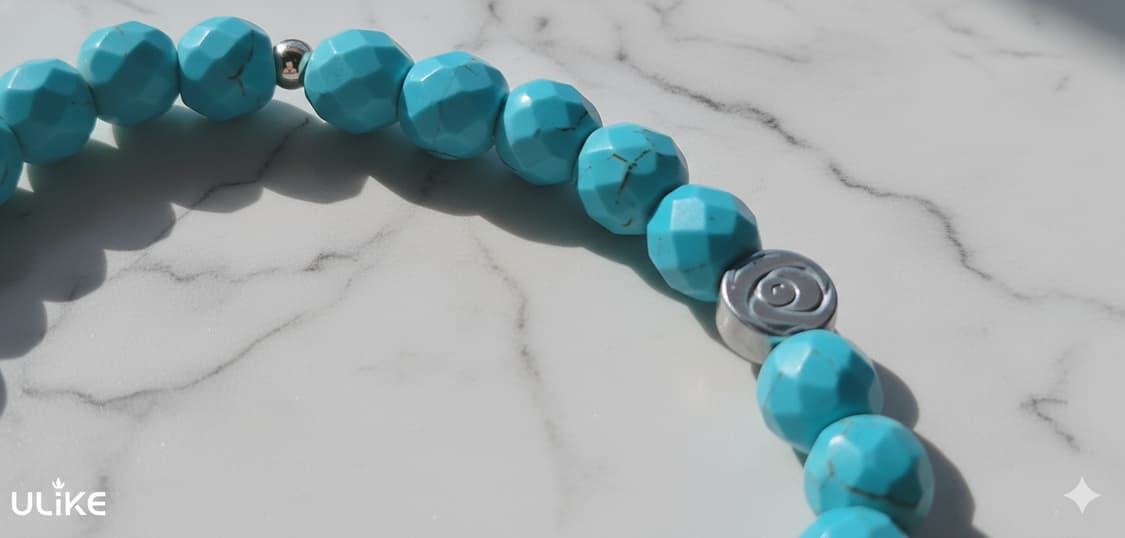 천연 터키석 & 14K 골드필드 원석 팔찌 (장미포인트) 상품이미지4