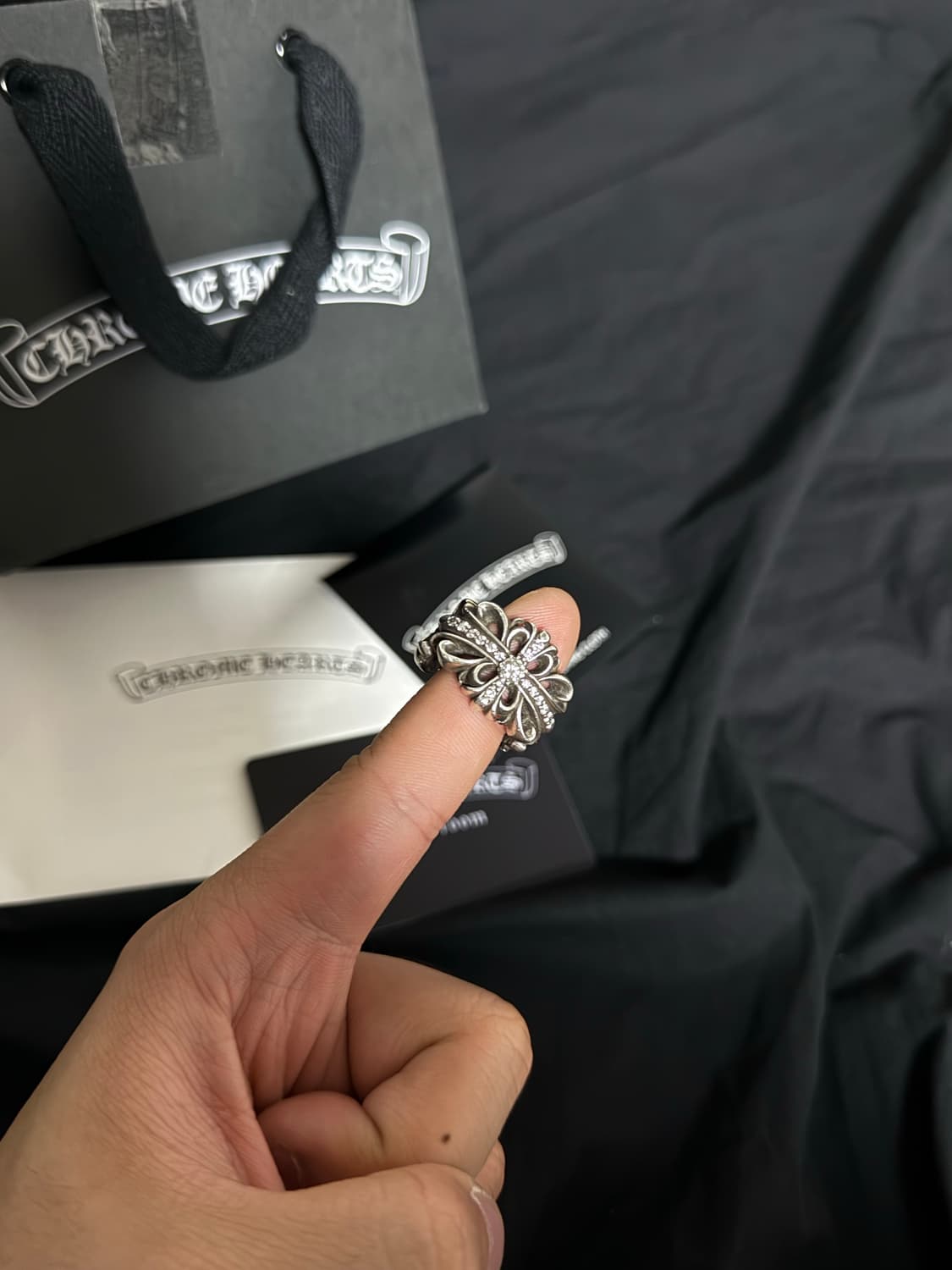 [20호] 크롬하츠 더블플로랄 링 파베다이아 상품이미지2