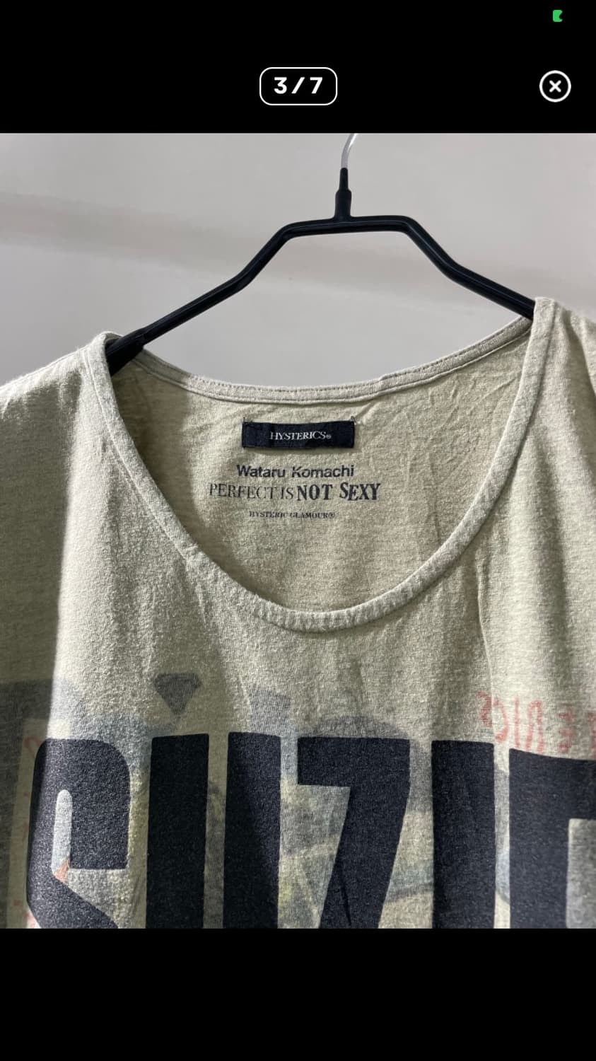 히스테릭 글래머 Wataru Komachi 그래피티 반팔 티셔츠 카키 상품이미지3