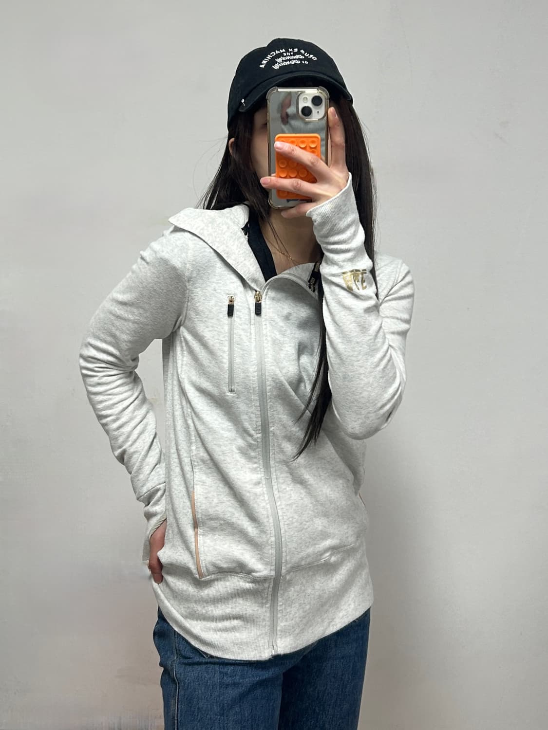 아베크롬비 사선지퍼 코튼 집업 그레이 상품이미지1