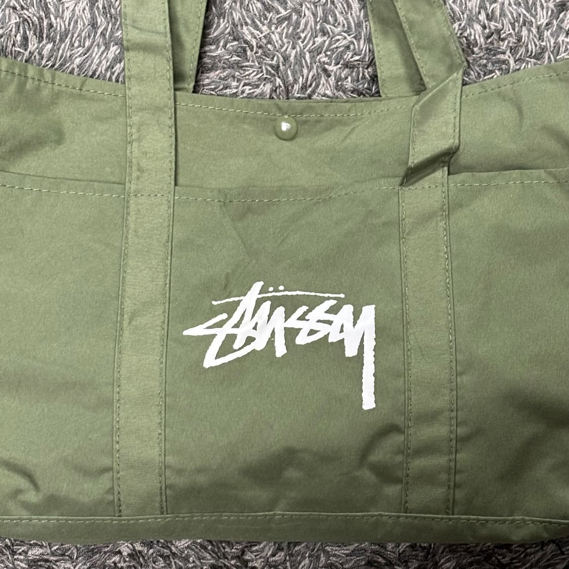 Stussy 스투시 일본잡지부록 카키 토트백 상품이미지3