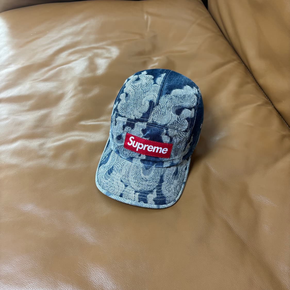 Supreme 슈프림 플레임 워시드 데님 캠프캡 모자 (Denim) 상품이미지1