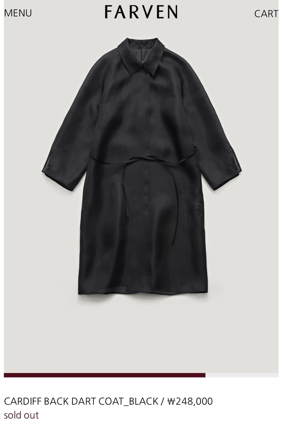 파르벵 CARDIFF BACK DART COAT(블랙) 상품이미지1