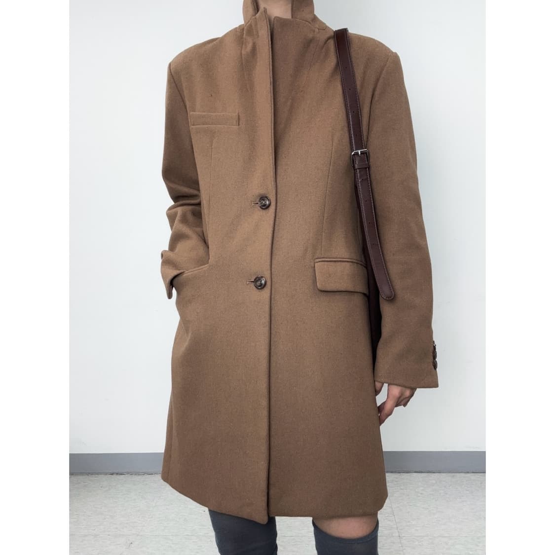 빈티지 브라운 울 코트 상품이미지1