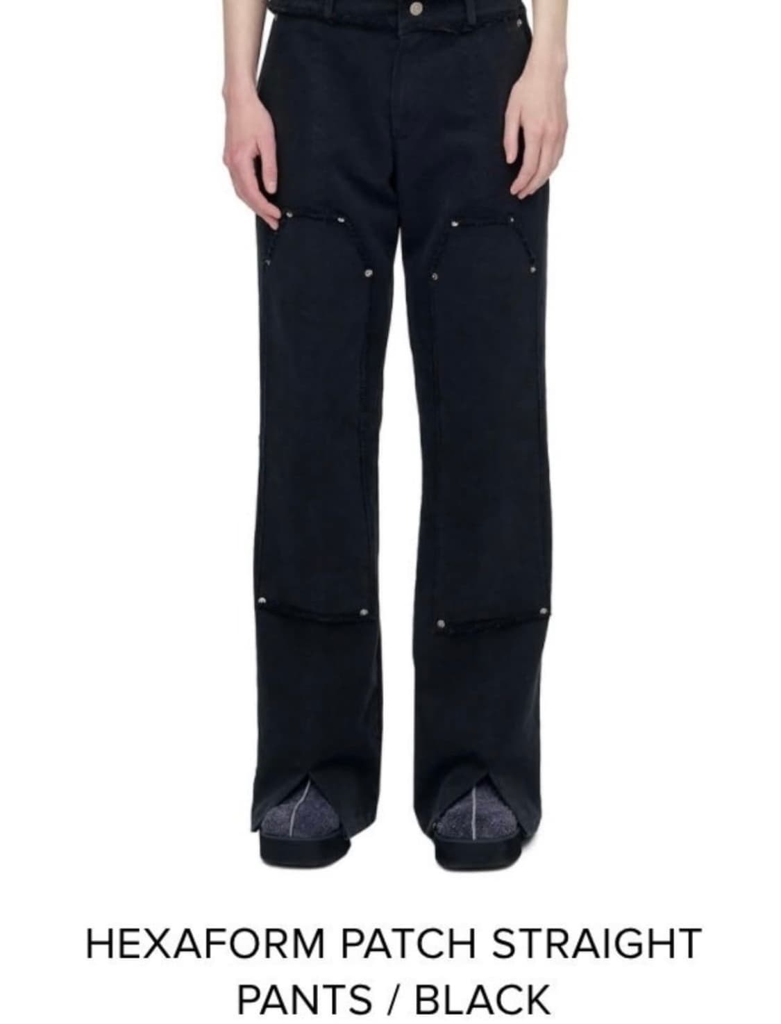 세릭 헥사폼 패치 스트레이트 블랙 팬츠 상품이미지2