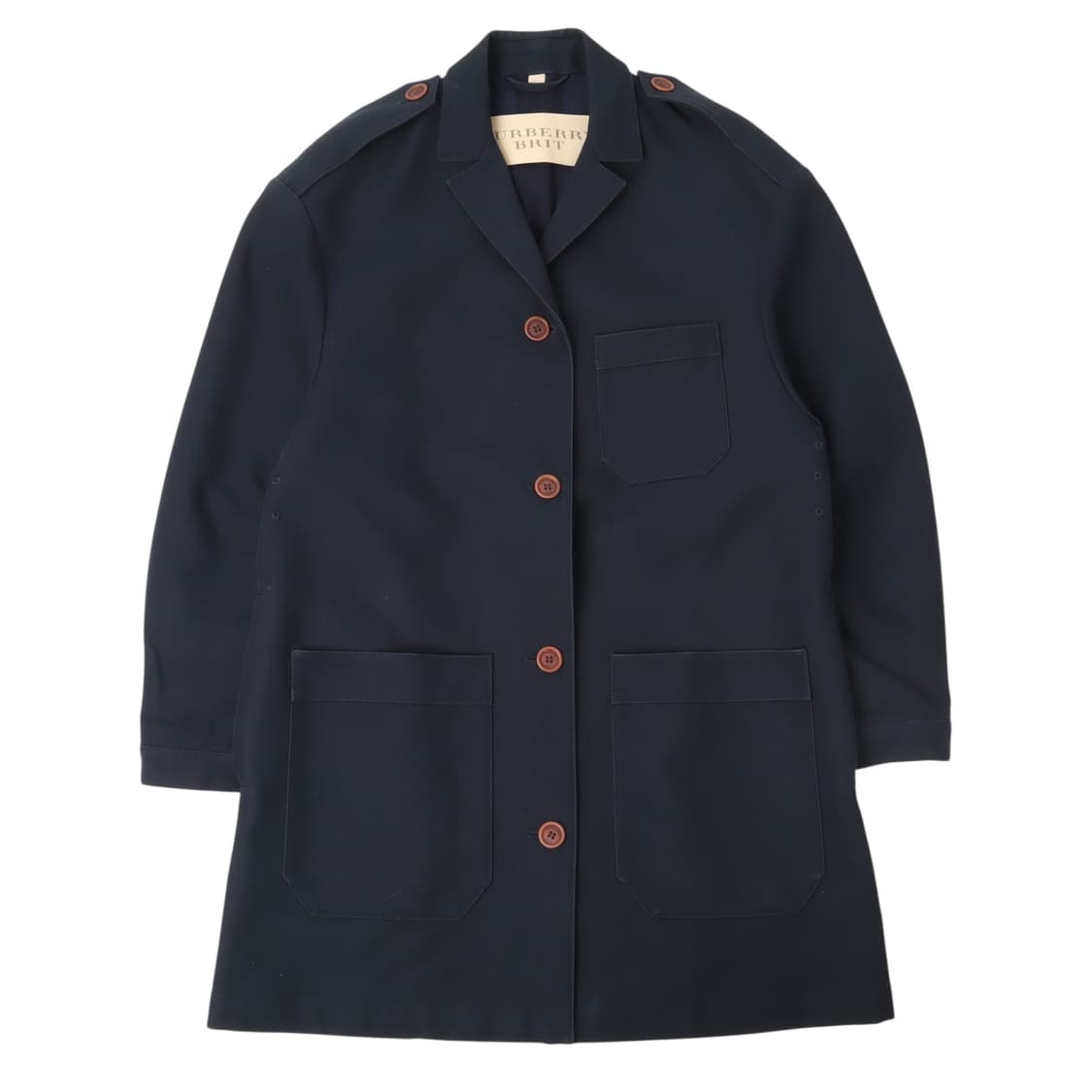 버버리 네이비 캐스버리 하드코튼 싱글 코트 상품이미지1