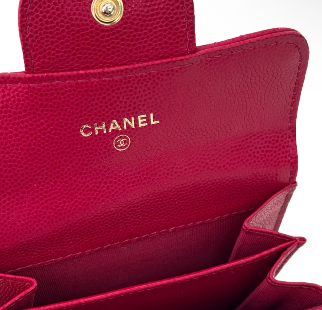 Chanel 샤넬 여성 2.55 빈티지 캐비어 똑딱이 플랩 카드 지갑 상품이미지6