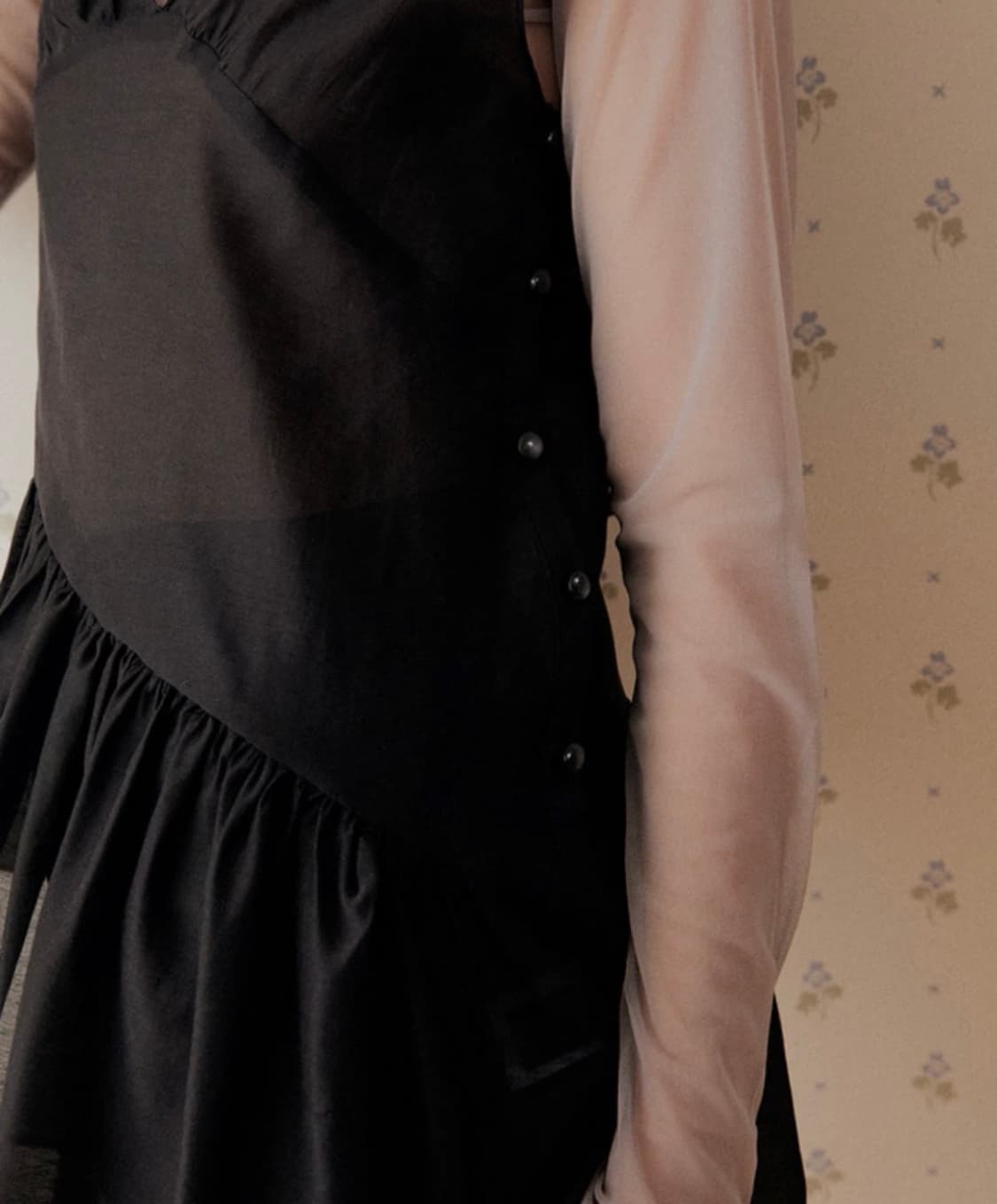 Adaul 셔링 라인 레이어드 쉬폰 뷔스티에 상품이미지2