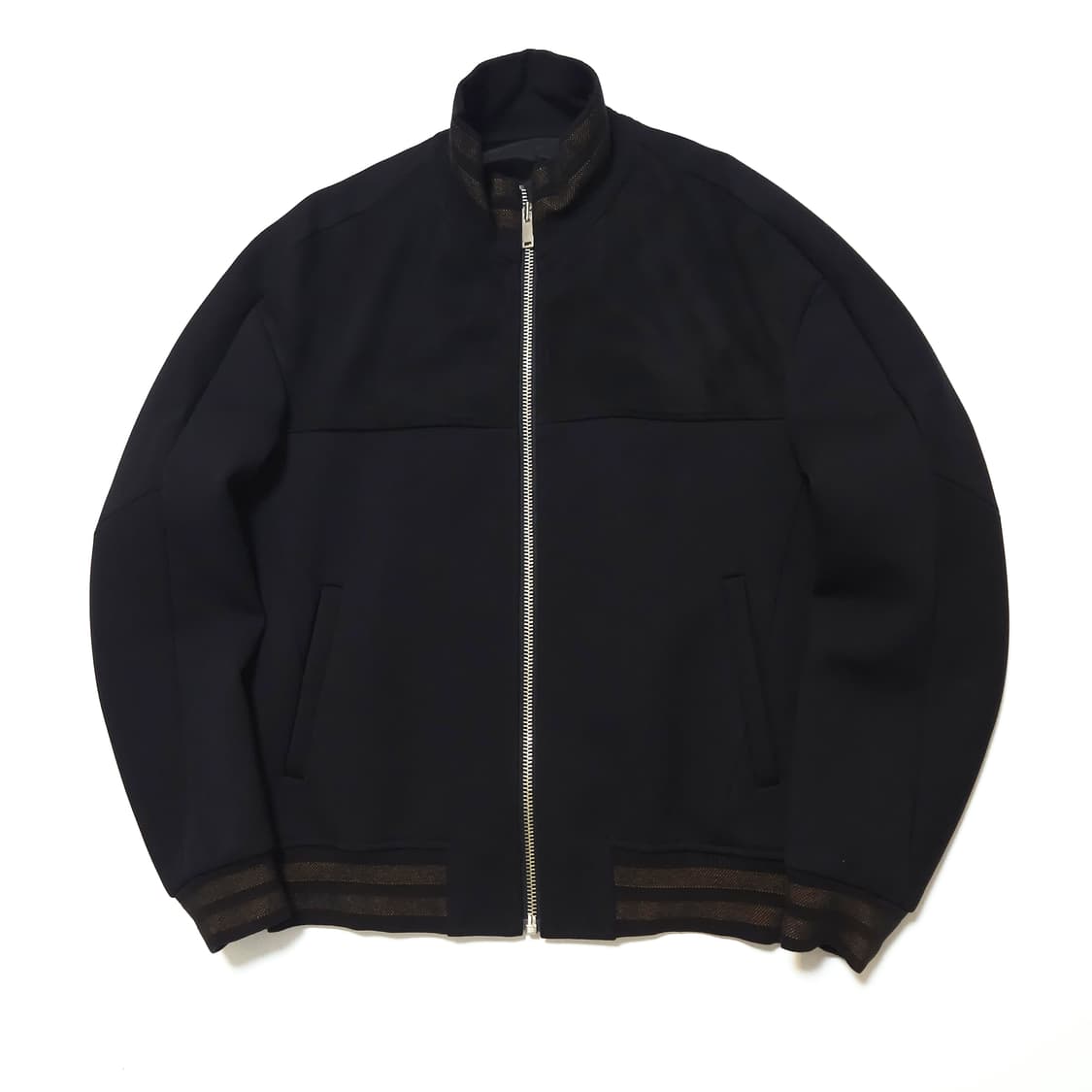 시스템 SYSTEM 울저지 블루종 집업 자켓 블랙 상품이미지1