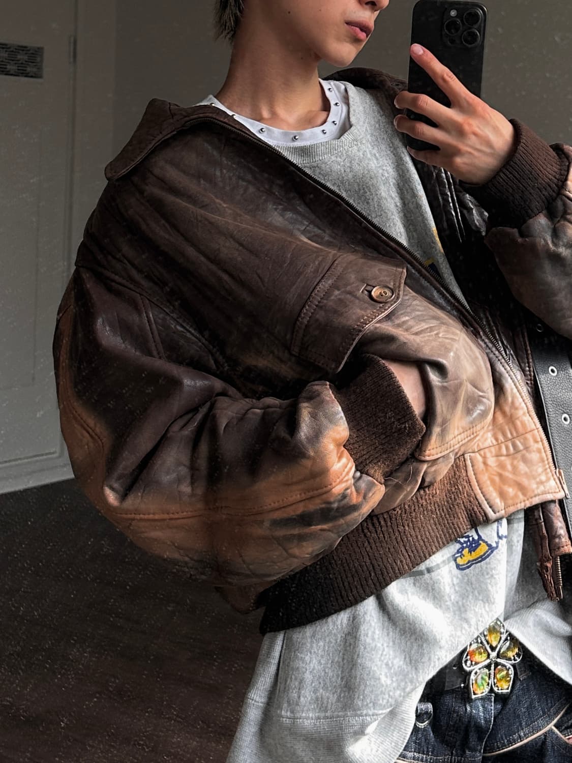 콘트라스트 커스텀 레더 G-1 자켓 상품이미지3