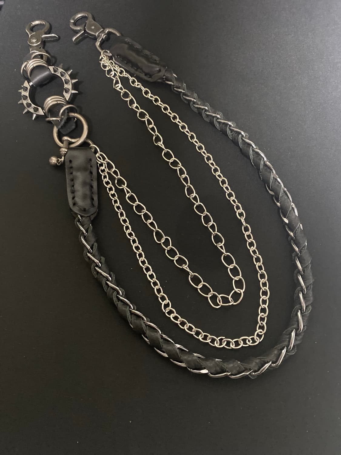 고딕 스파이크 링 레더 팬츠 체인 상품이미지3