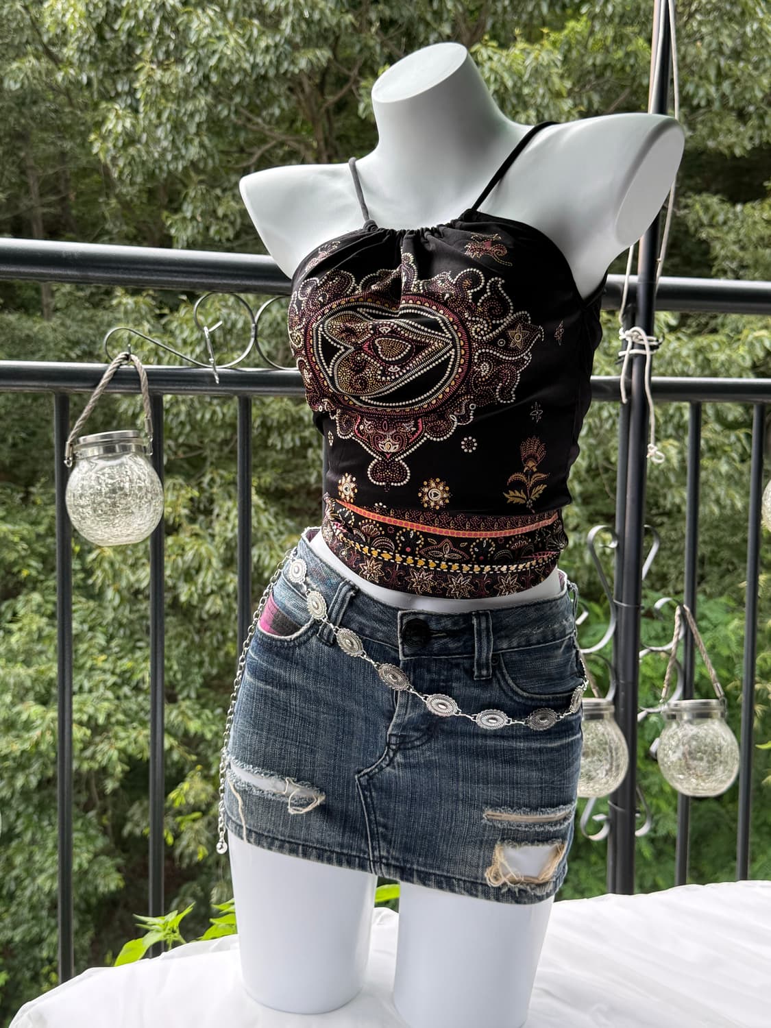 체크포켓 로우라이즈 데님스커트 상품이미지8