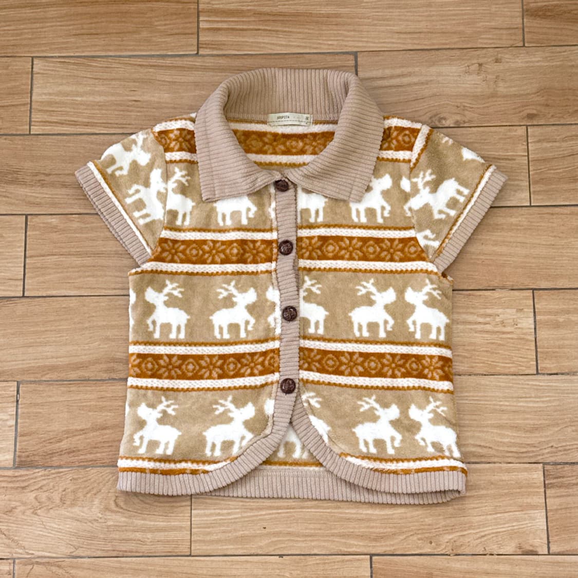 눈사슴 숲길 니트 베스트 상품이미지3