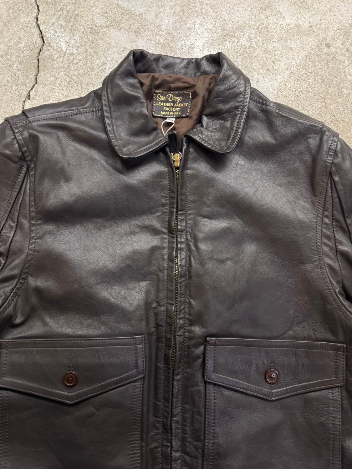 90s 샌디에고 레더 팩토리 플라이트 자켓 상품이미지3