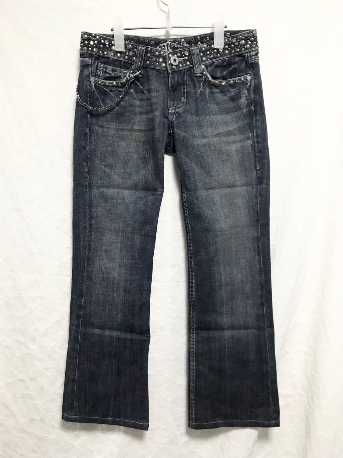 빈티지 miss me 00s y2k 핀터깔 스터드 로우라이즈 데님 팬츠 상품이미지2