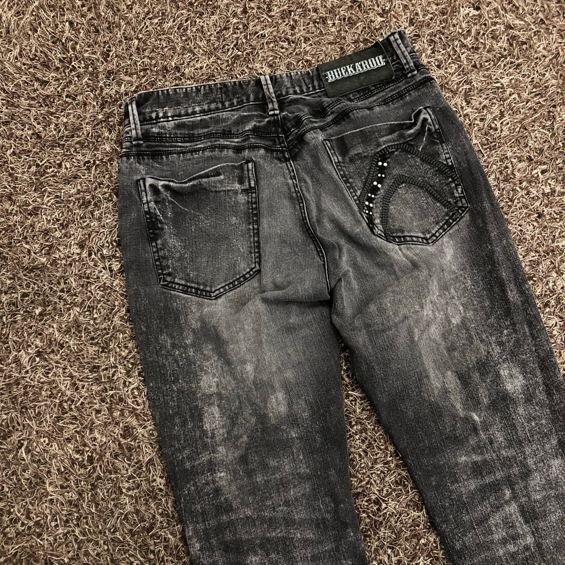 버커루 흑청 워싱 디스트로이드 디스 데님 팬츠 상품이미지6