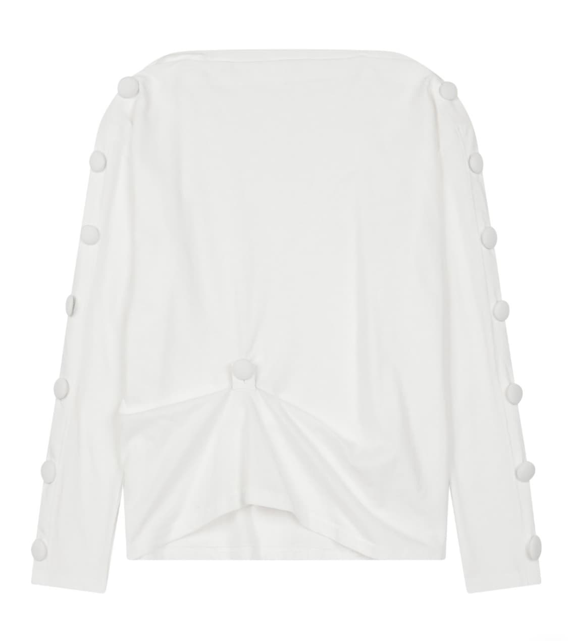 특별 Button Draped Off Shoulder Top 상품이미지2