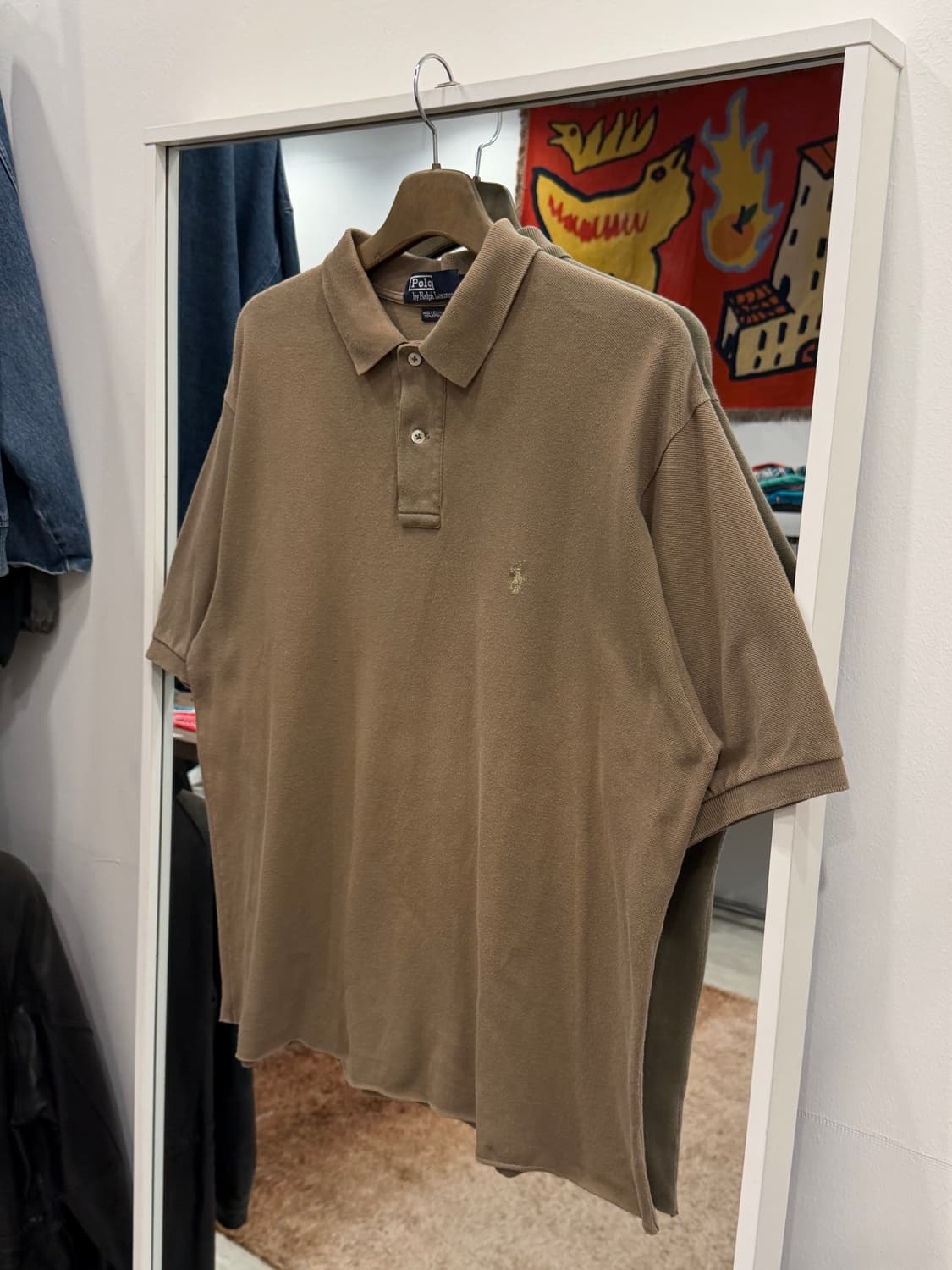 90s Polo RL 폴로 랄프로렌 컷오프 pk 반팔 티셔츠 Olive 상품이미지1