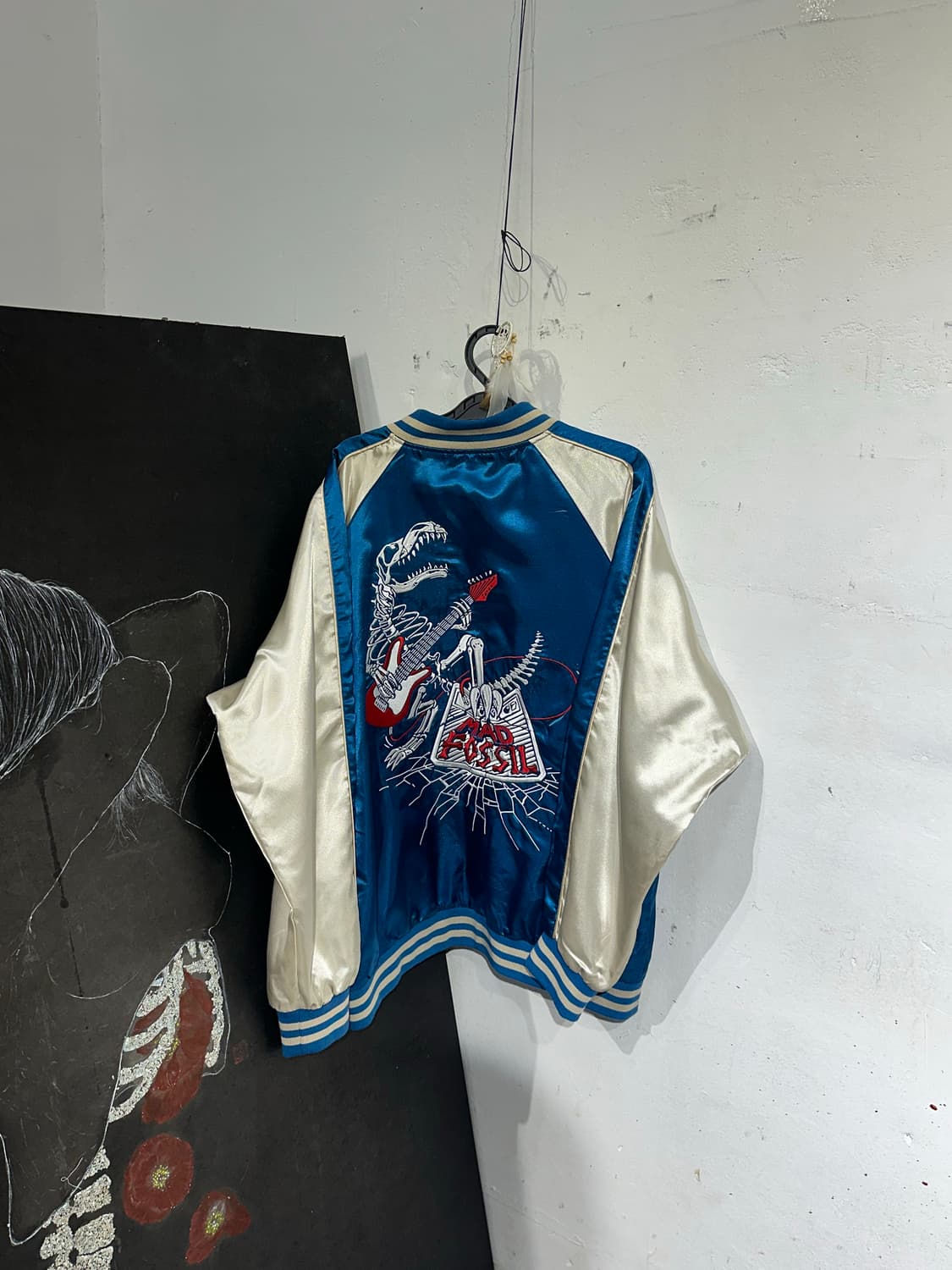 Jpn 일본빈티지 선바 재패니즈 오리엔탈 뼈다귀 네이비 자켓 상품이미지8