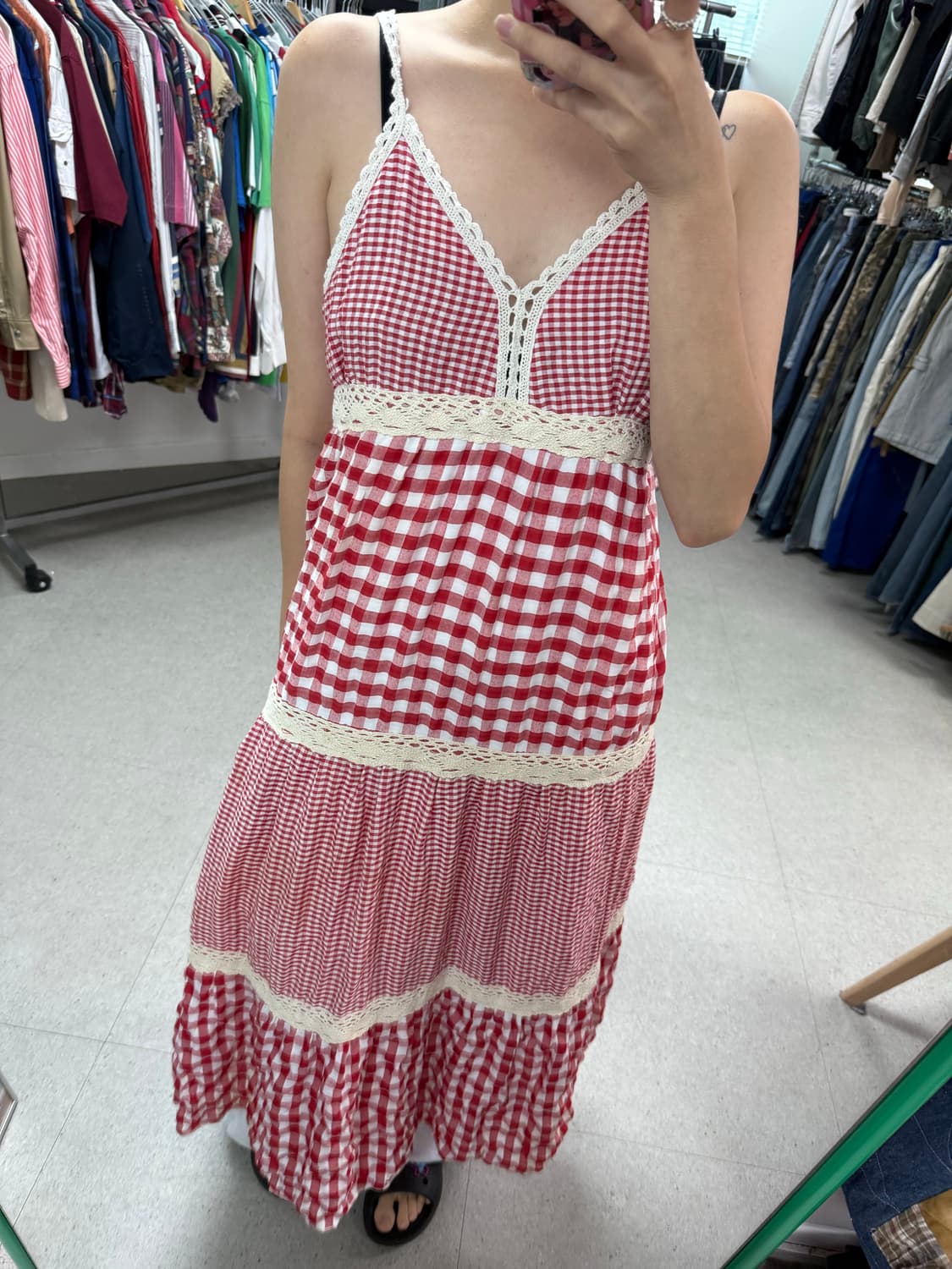 Japan check crochet onepiece 체크원피스  상품이미지9