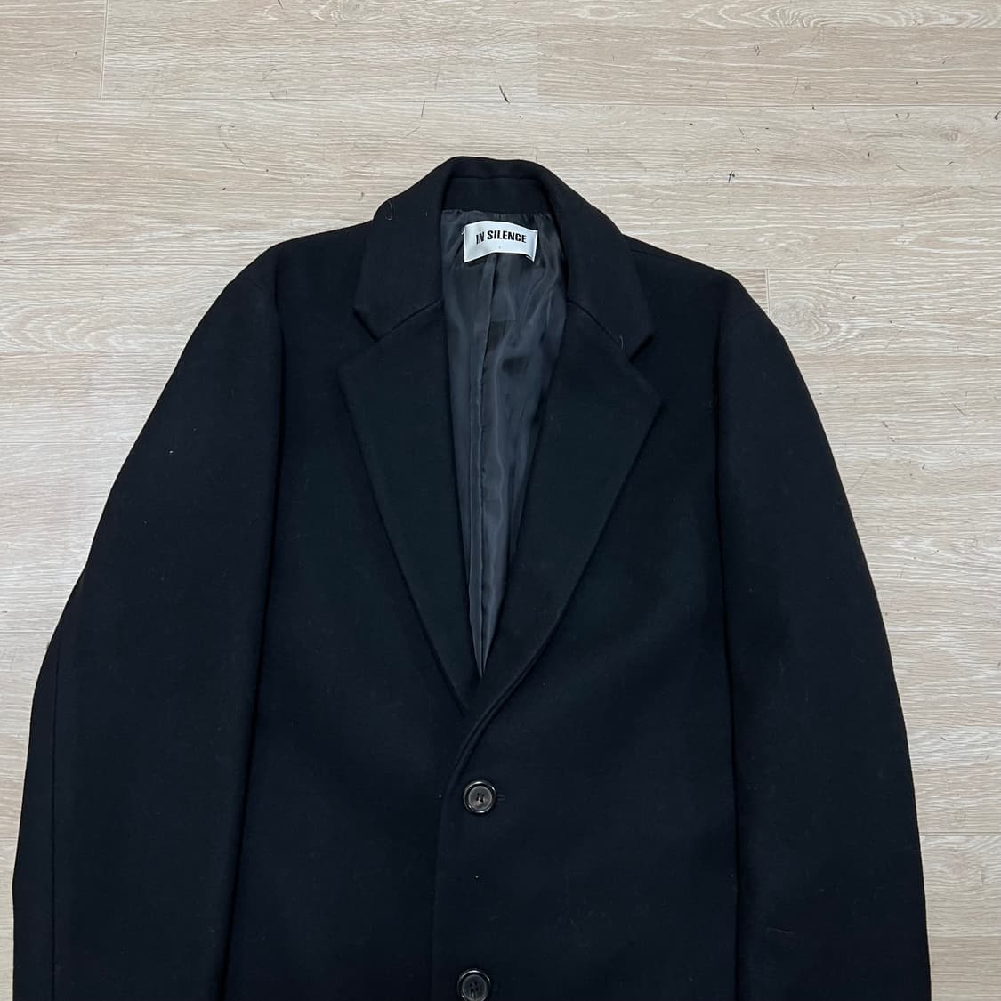 인사일런스 울 싱글 롱코트 [블랙] S/90 상품이미지2