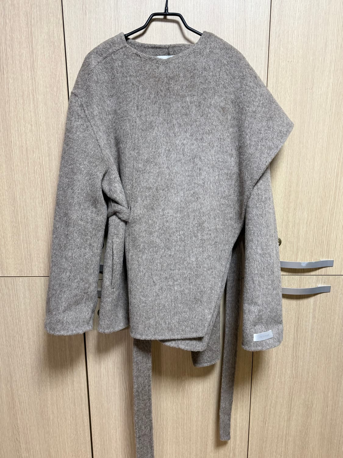 숄 울100 숏코트 베이지F 상품이미지4