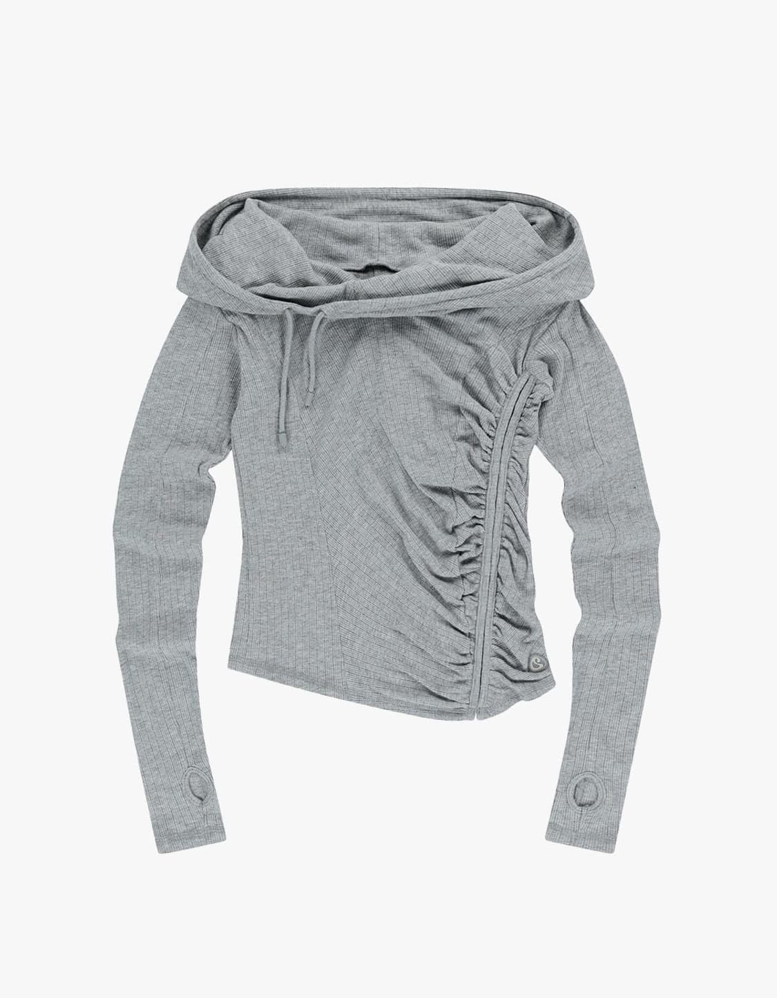 코이세이오 셔링 후크 후디 멜란지 그레이 상품이미지1