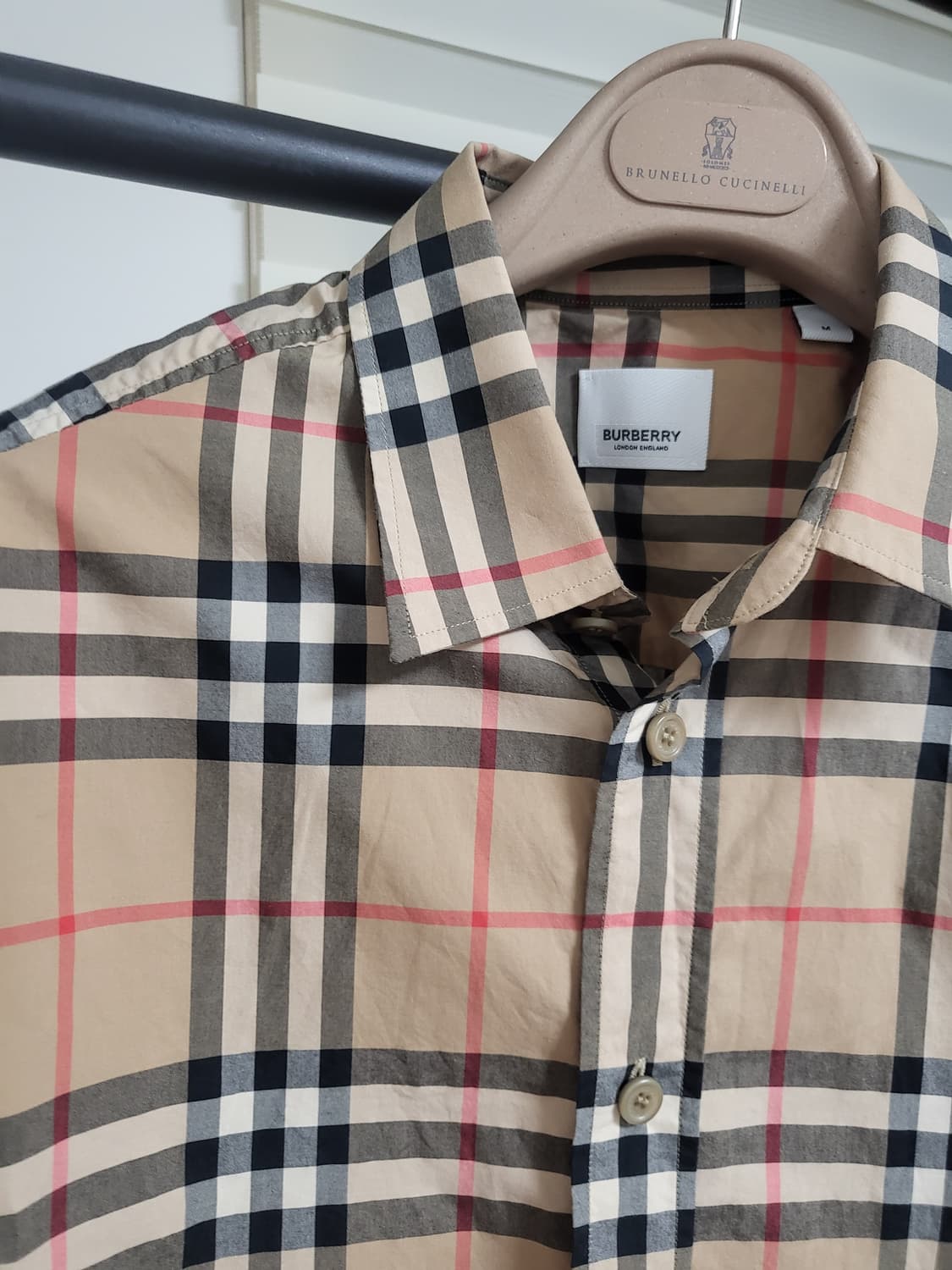 22SS 버버리 체크 코튼 셔츠 m 상품이미지3