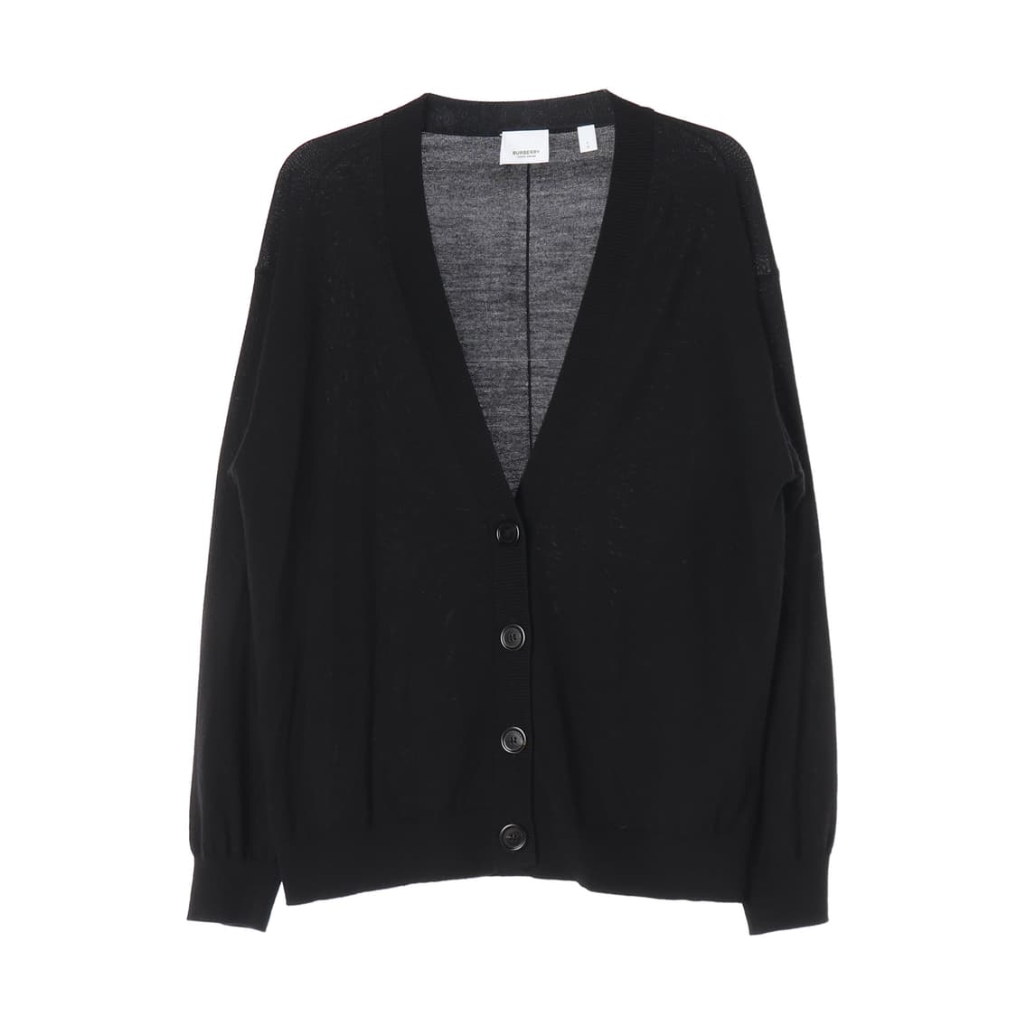 버버리 도녹 빈티지 체크 엘보우 패치 울 가디건 블랙 상품이미지1