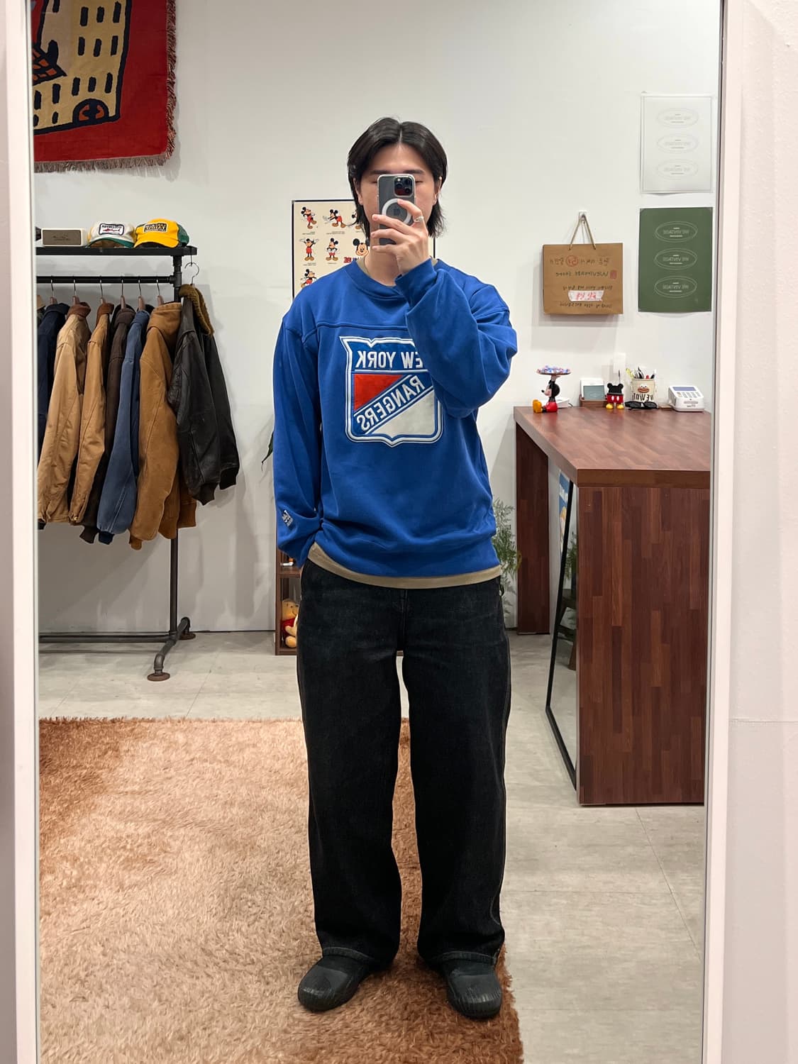 90s Lee Sport 리 스포츠 NHL 뉴욕 레인저스 스웻셔츠 상품이미지2
