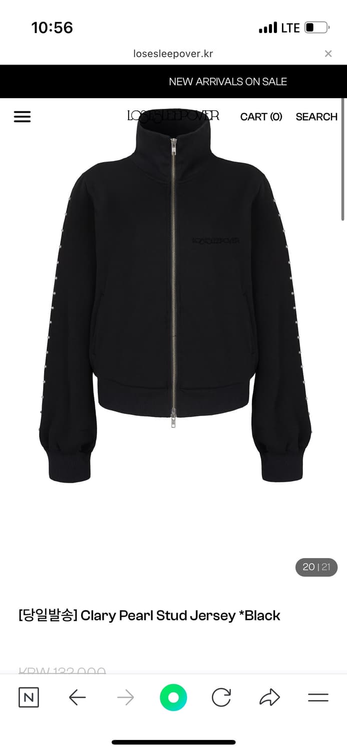 루즈슬립오버 Clary Pearl Stud Jersey 후드집업 상품이미지2
