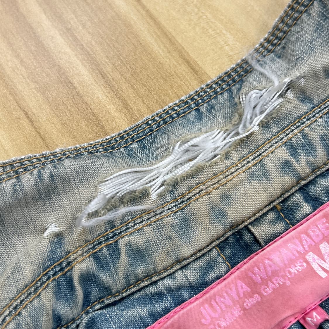 준야 와타나베 맨 꼼데가르송 워싱 데님 블레이저 자켓 M 상품이미지9