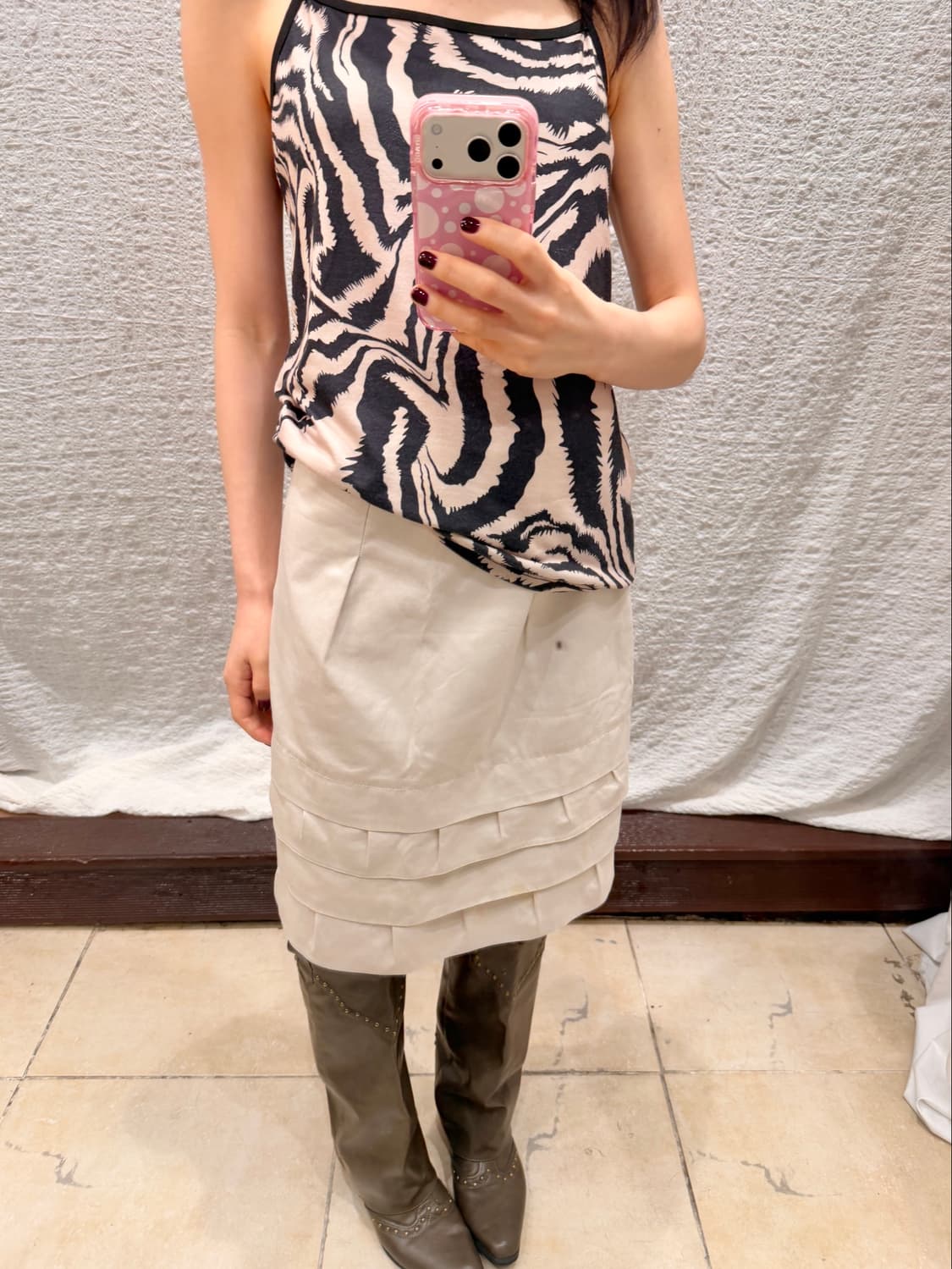 Cloud White Tiered Midi Skirt 상품이미지3