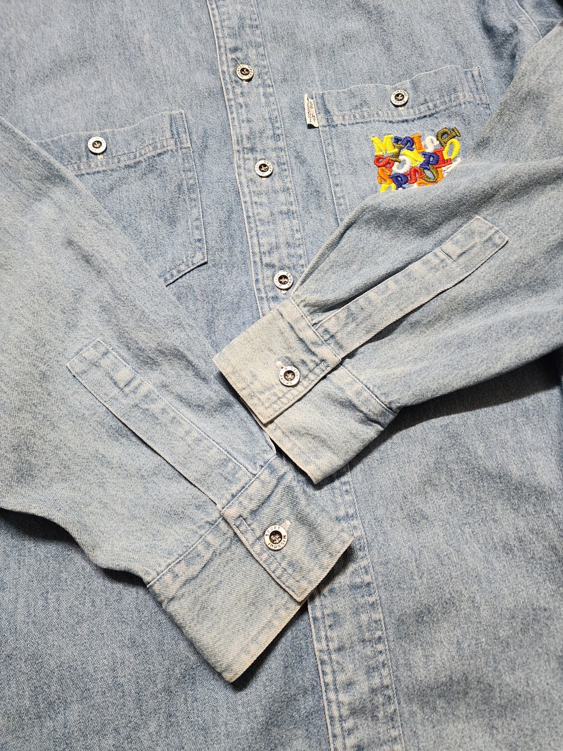 빈티지 미쏘니 스포츠  컬러퍼즐 포켓 데님 셔츠 상품이미지8