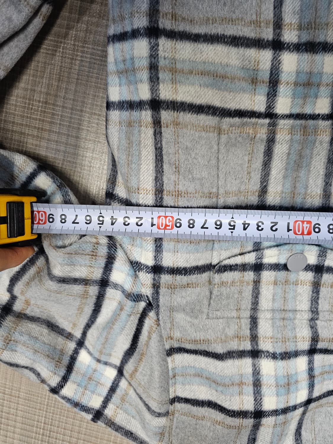 플랙 PLAC 퀄팅 누빔 패딩 체크셔츠 자켓 그레이 상품이미지3