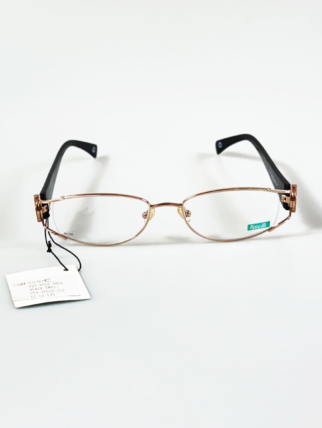 90s FUTIS 로즈골드 오벌 메탈 프레임 빈티지 안경 상품이미지1